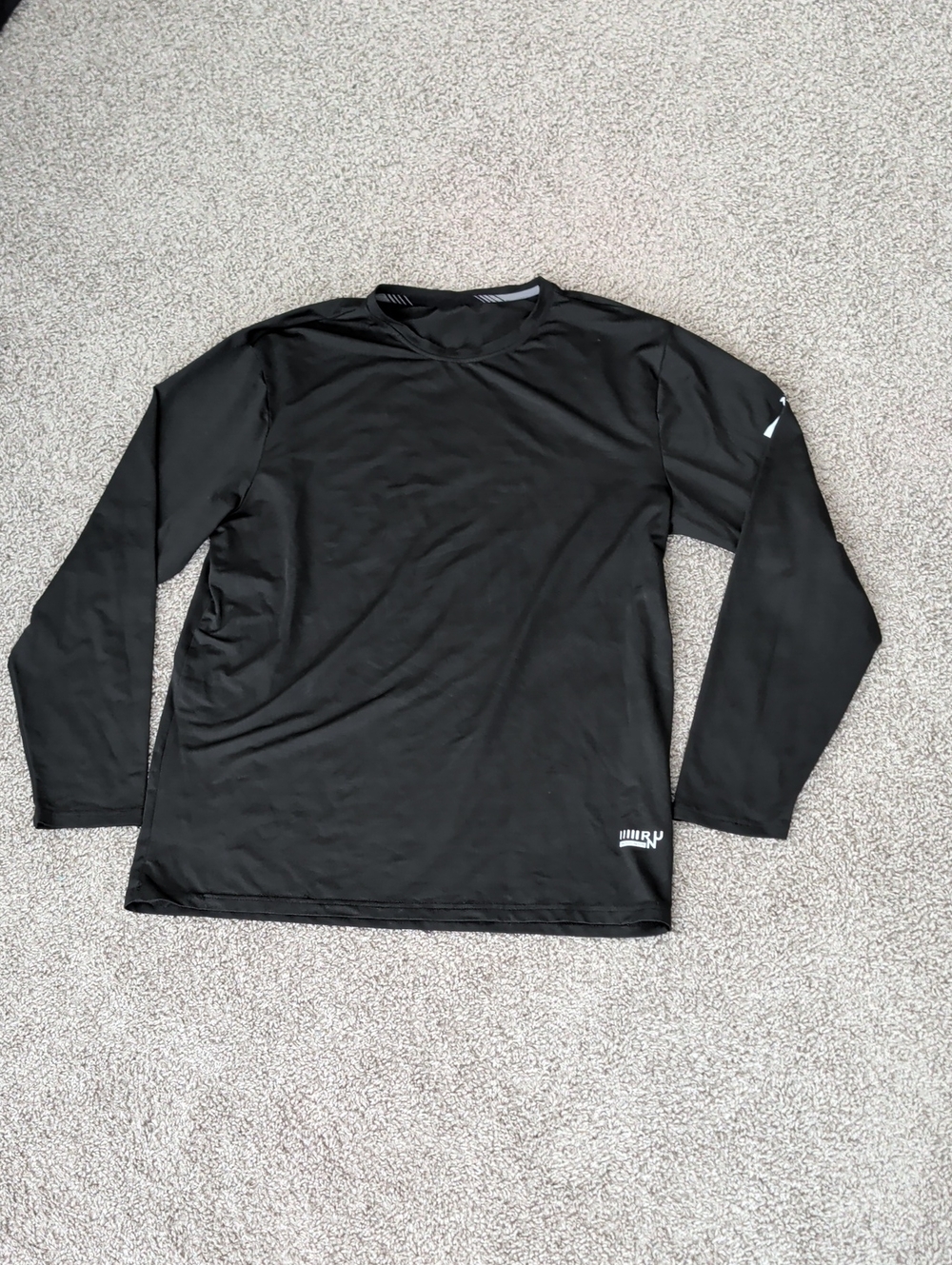 Shein Men's Black Long-Sleeve Breathable Shirt Size L